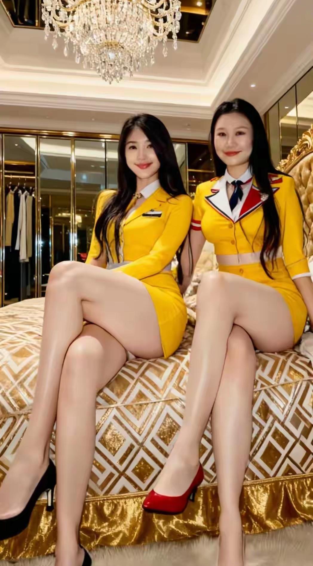 两个美女。你们猜猜她们是母女还是姐妹