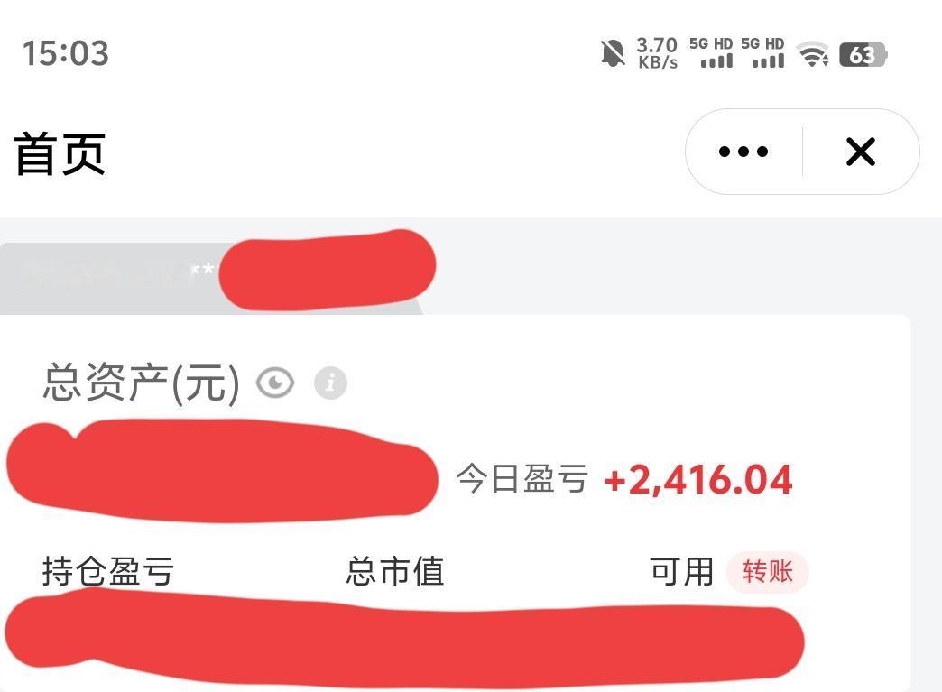 今天应该没人亏钱了吧！4800多家红，500多绿，我今天买了两个绿的，不是白酒