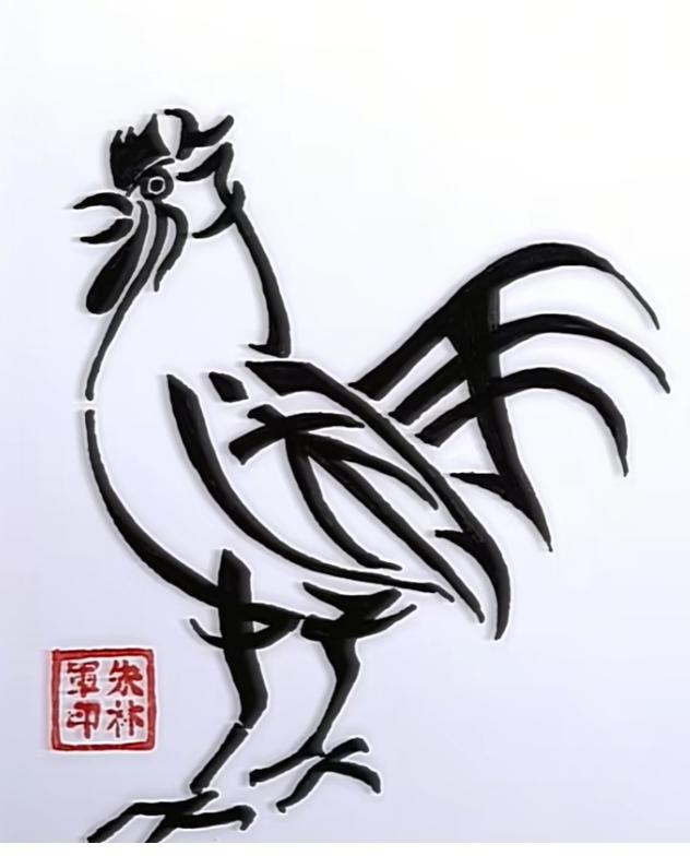 图中画面太美了；就是一个大公鸡；鸡身隐藏四个字；就等你来把它猜！