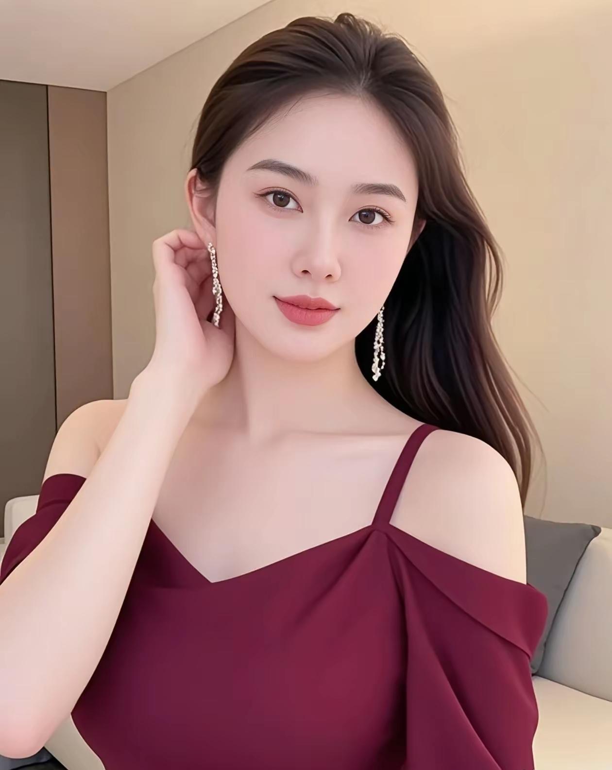 优雅红裙，迷人耳饰，尽显女性魅力！