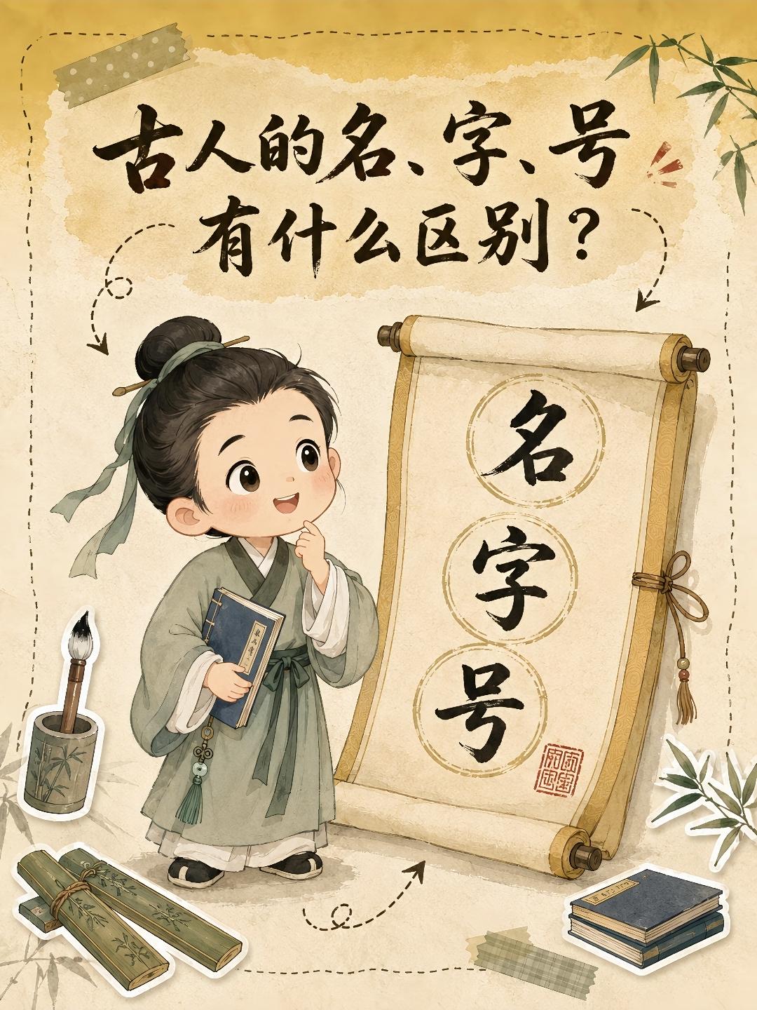 古人的名、字、号，有什么区别？