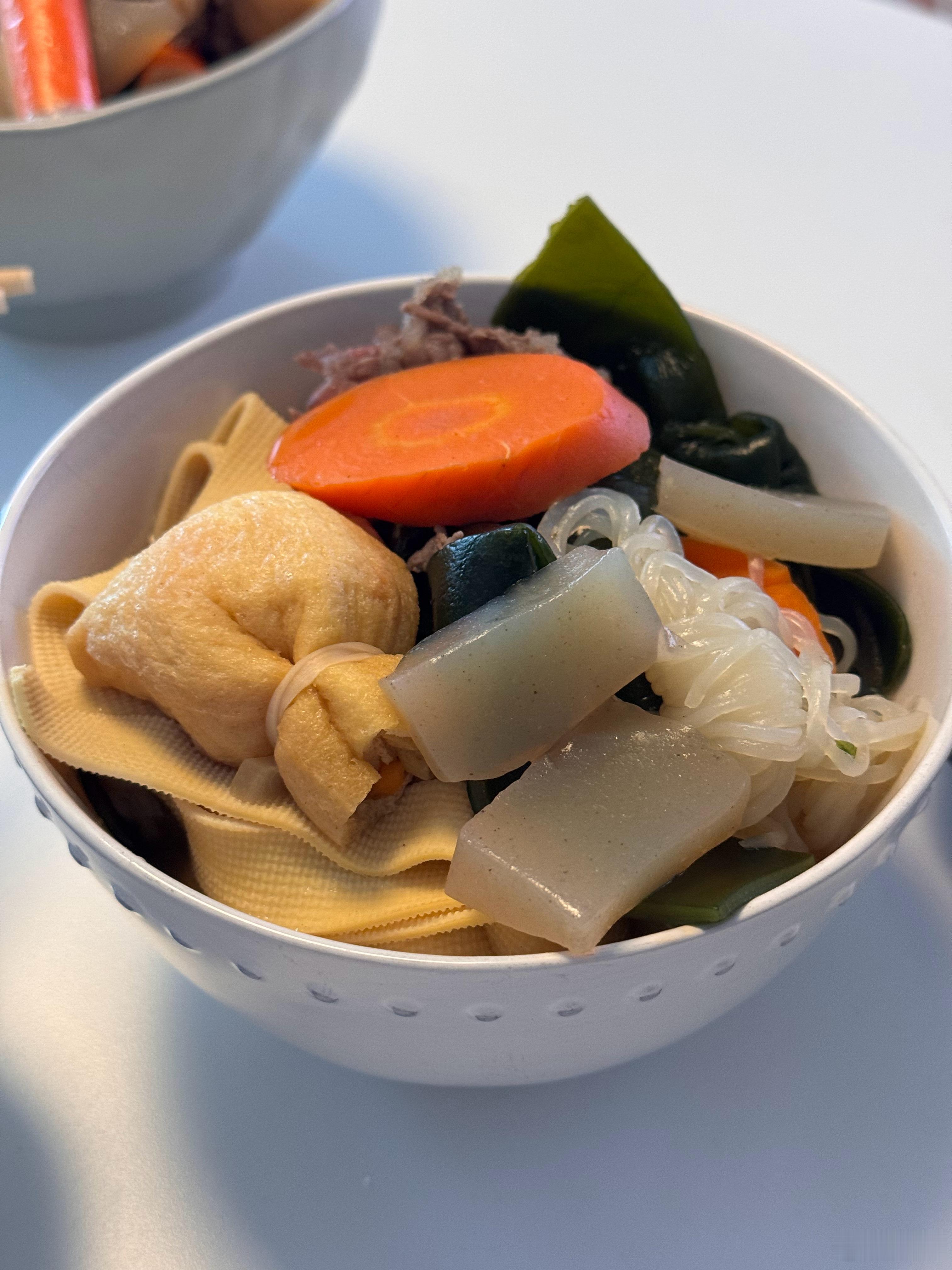 今天午餐我自己煮的关东煮，好吃又健康哦～吃饱饱下午去打网球，希望不要下雨🙏