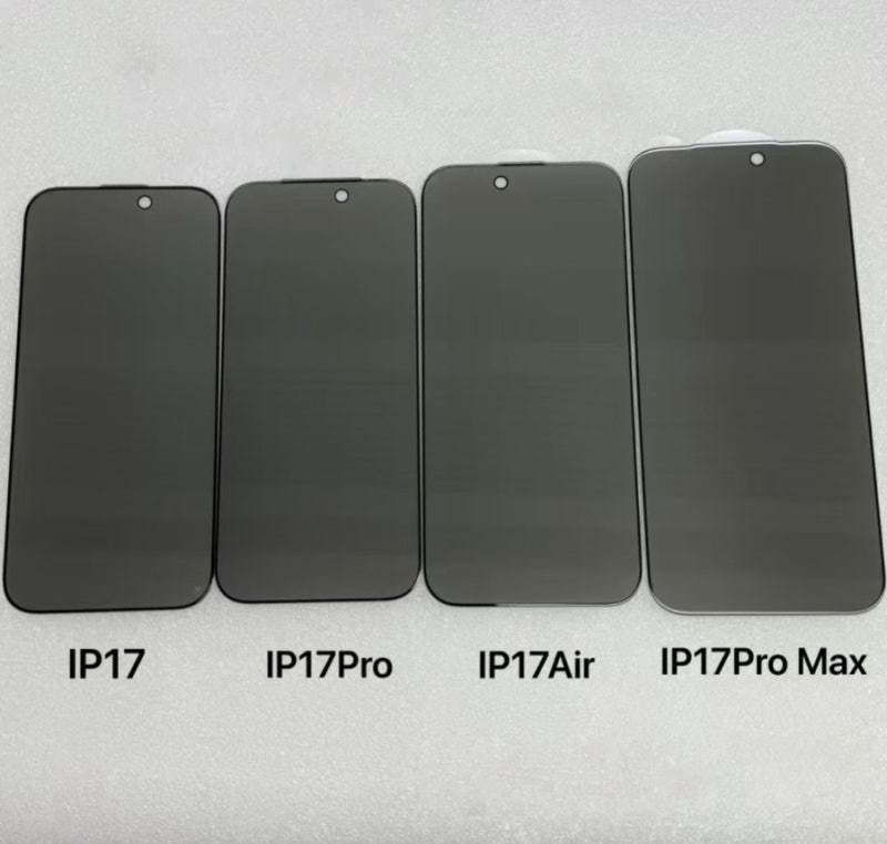 iPhone17系列目前曝光了一款前玻璃钢化盖板，其中Air机型的摄像头