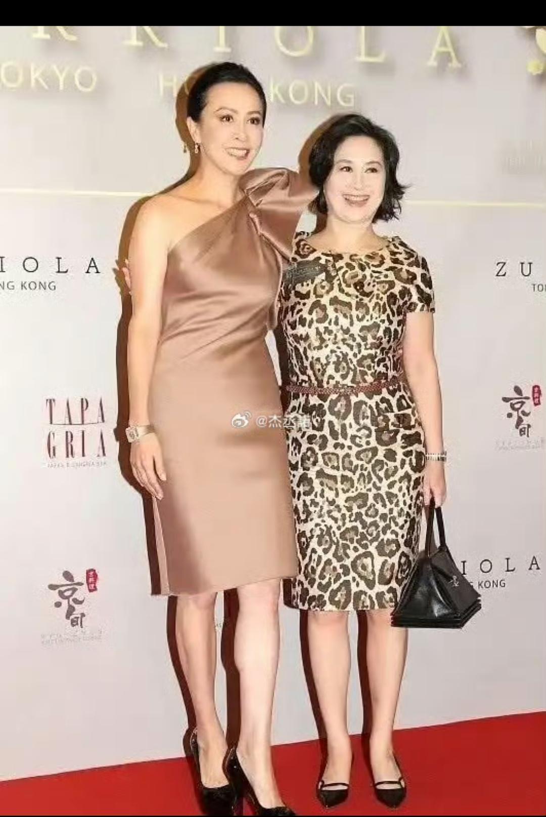 以为这个女强人长的个子很高呢，没想到在梁朝伟老婆身边竟显得这么小巧！只是这么有