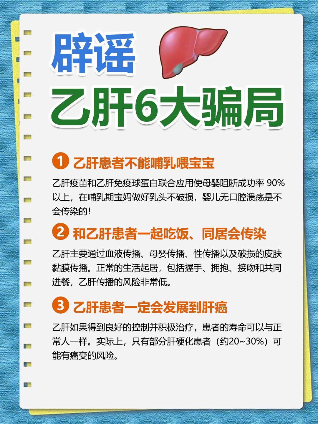 给大家辟谣：关于乙肝的6大谣言要警惕。