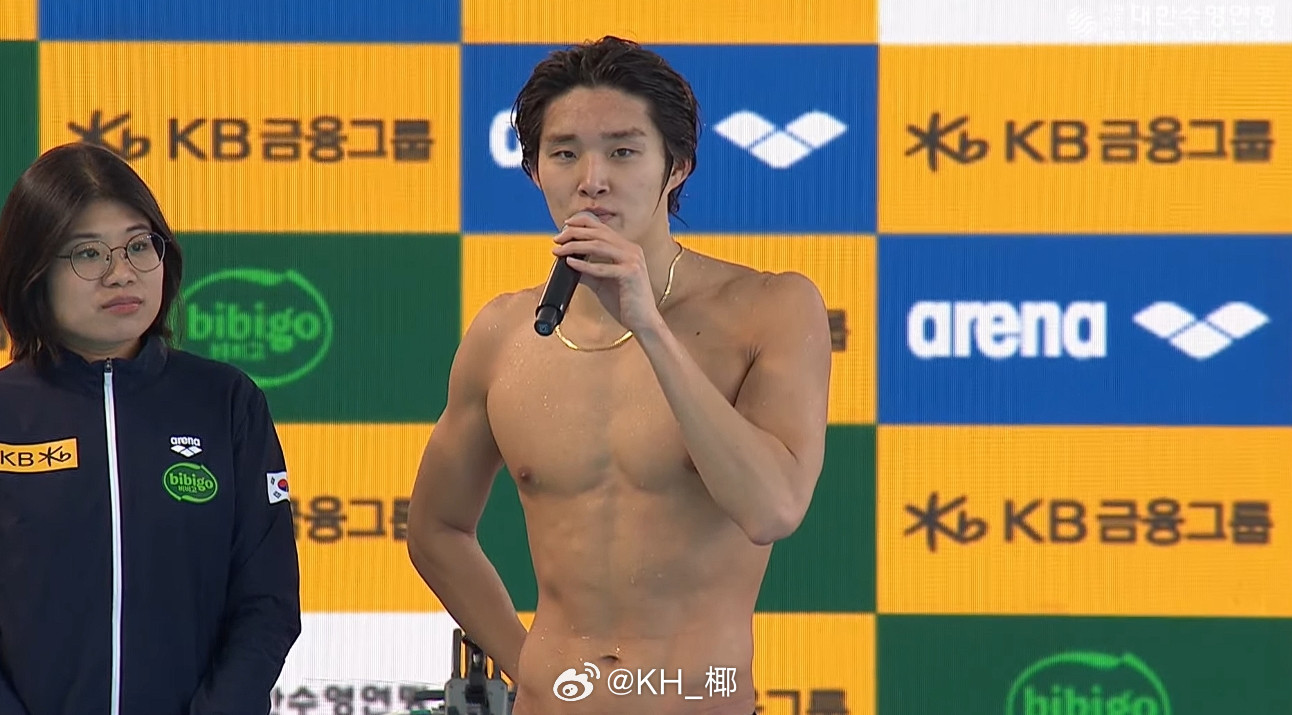 韩国游泳锦标赛男1500自快组决赛金禹旻14:54.38