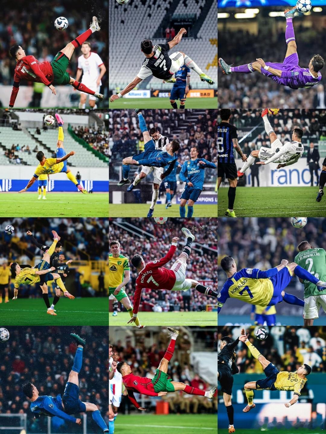 40岁还能做出如此潇洒飘逸的倒挂金钩。。C罗太强悍了。。​​​