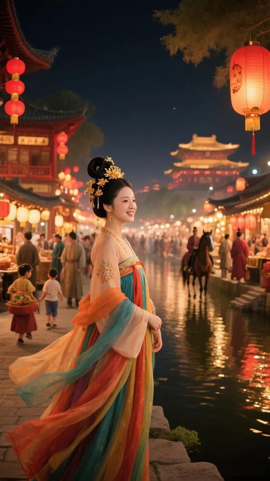 #可以推荐一些唯美的古风图片吗#人在画中走，马在水上漂。AI图片总能给你意想不到