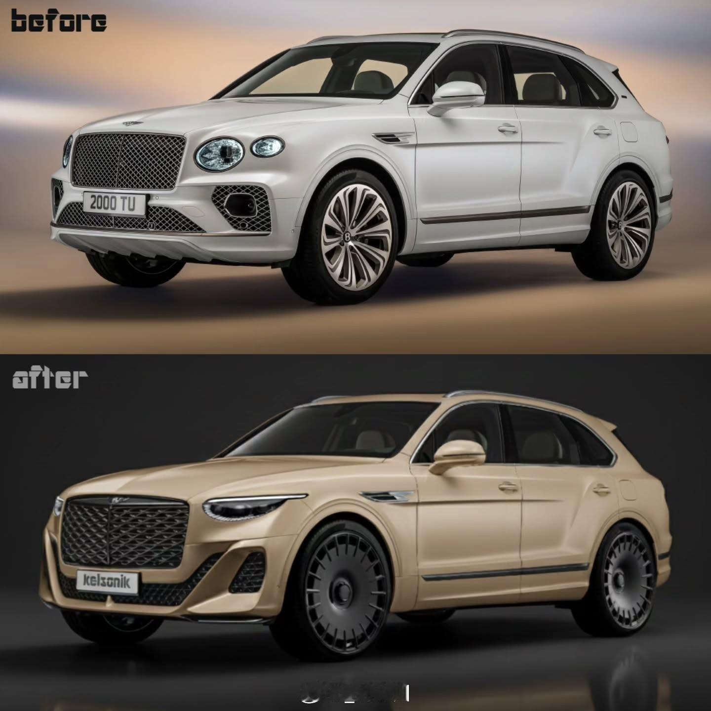 新老宾利添越对比现款&下一代（渲染图）宾利添越对比，大家更喜欢新还是老设计