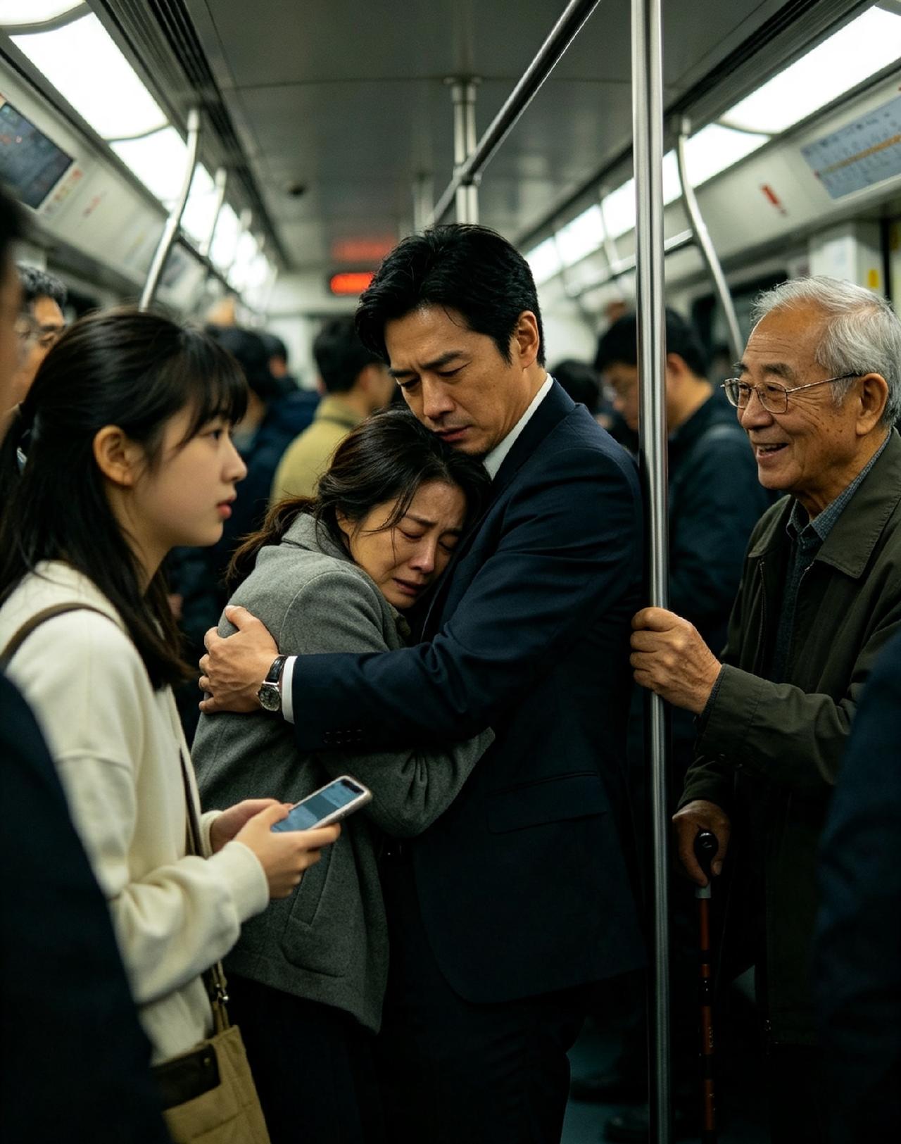 地铁里无声的守护，才是最动人的爱情晚高峰的地铁人潮拥挤，无意间撞见戳心一幕