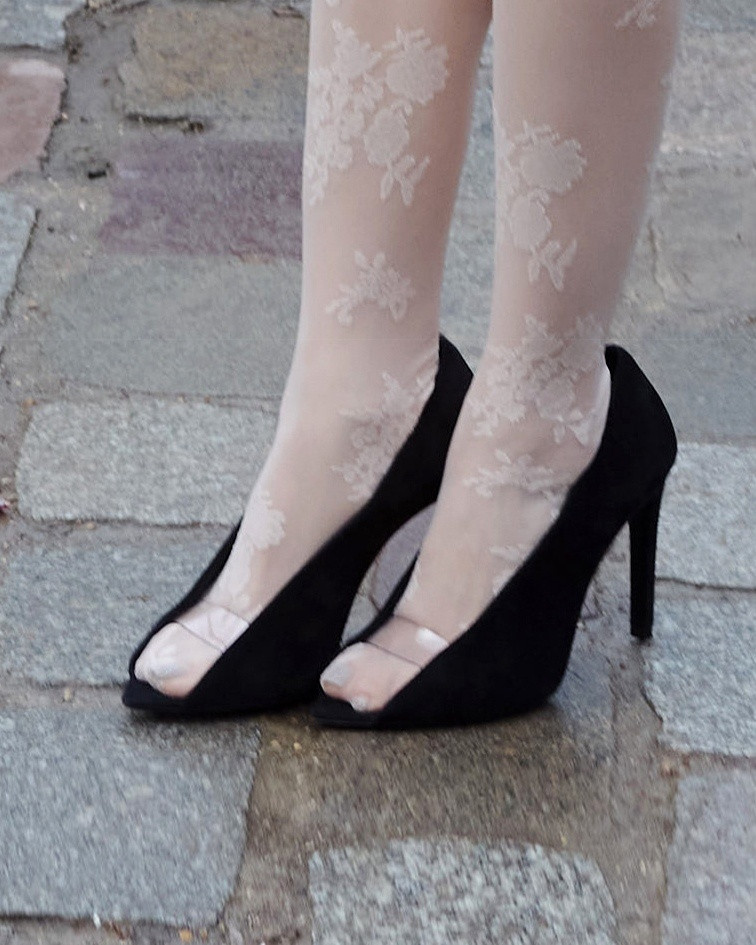 蔡依林舞美以为是智能结果是人工蔡依林白蕾丝袜黑色鱼嘴高跟