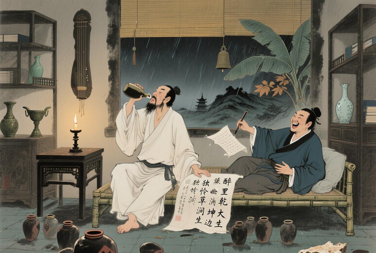 韦应物刘长卿的“诗酒人生”：醉后乱改诗，笑称佳作传趣事在中唐的诗坛上，韦应物