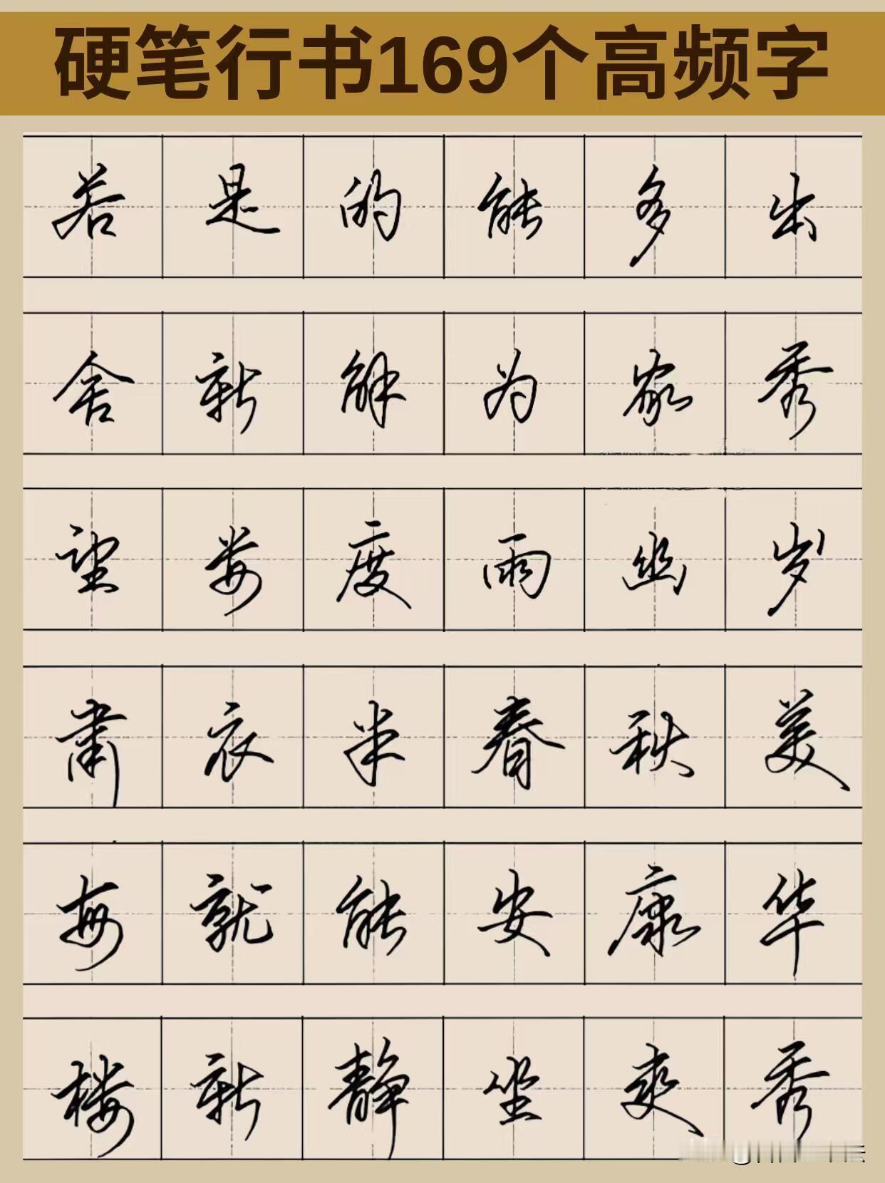 想练好硬笔行书，不用盲目整本临摹。掌握这169个高频常用字，日常书写就能明显改观