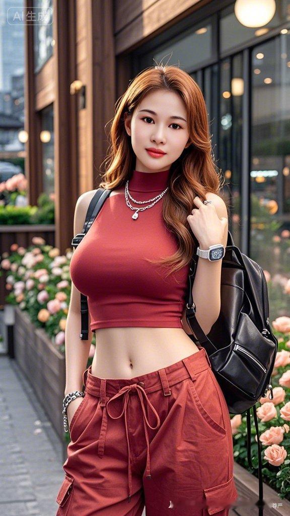 少女穿搭指南💗红色上衣+宽松裤，青春活力满满！💃🏻💕