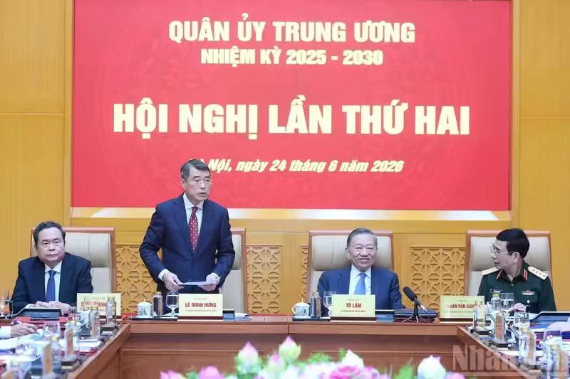苏林主持越南2025-2030年任期中央军委第二次会议！黎明兴、陈青敏都参加了，