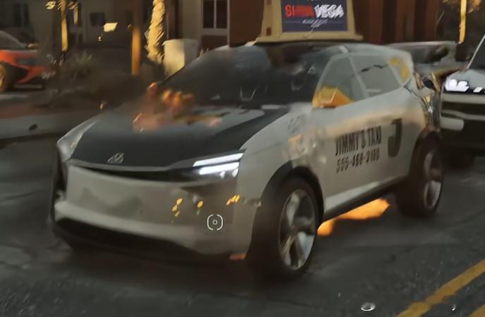 《心之眼》游戏里的电车，被打爆的时候也是底盘下面开始着火……哈哈哈哈哈这细节足够