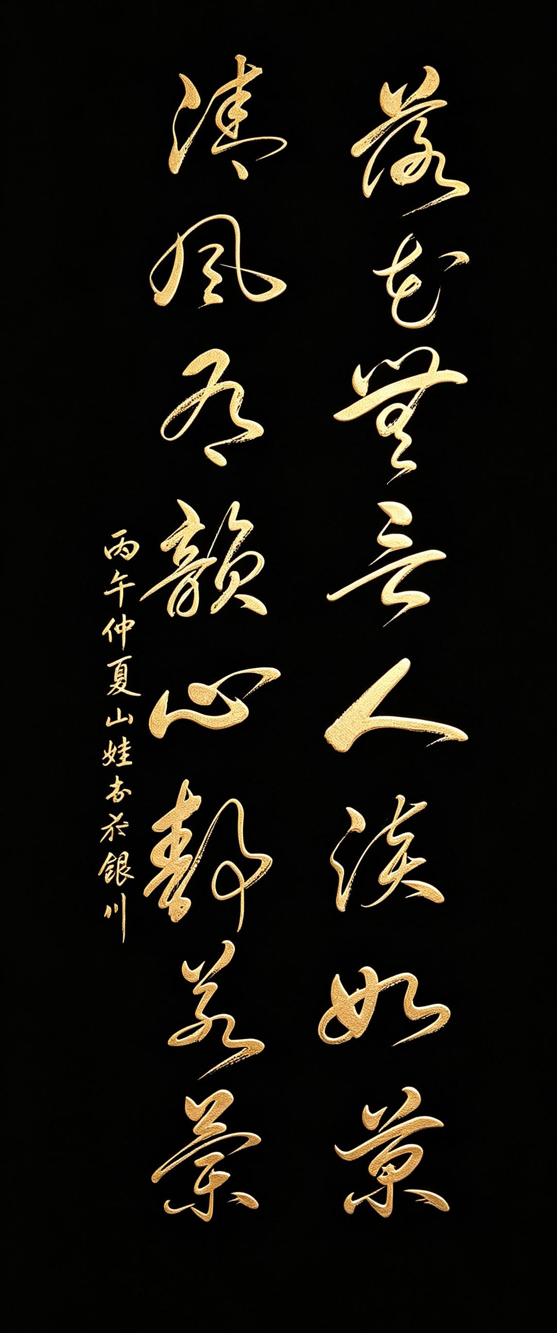 这幅草书作品是不是又有两字写错了？落花无言，人淡如菊；清风有韵，心静若兰。没