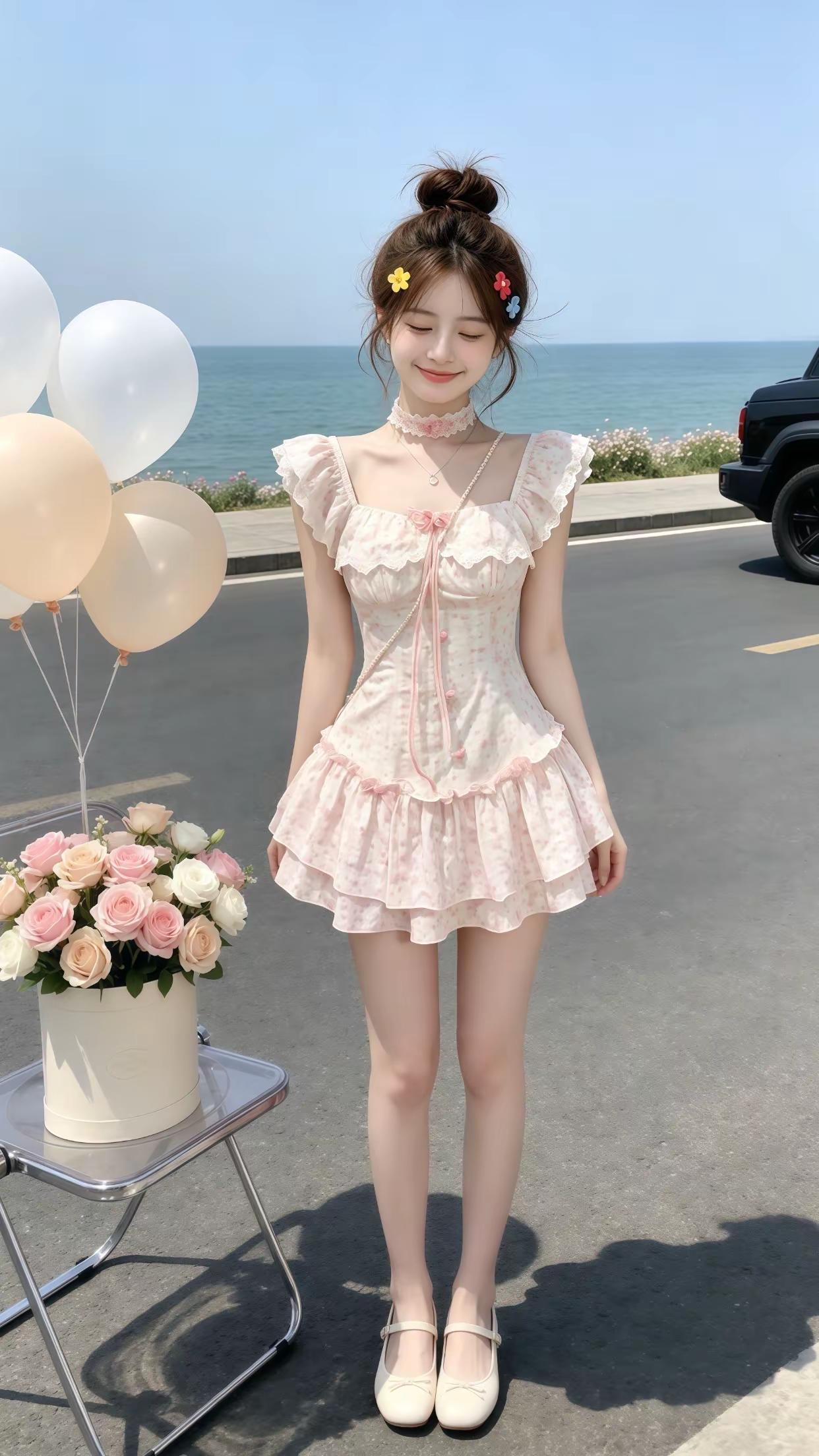 夏季穿搭少女感夏日ootd夏天才是甜妹穿搭的主场少女心粉色连衣裙出游穿搭