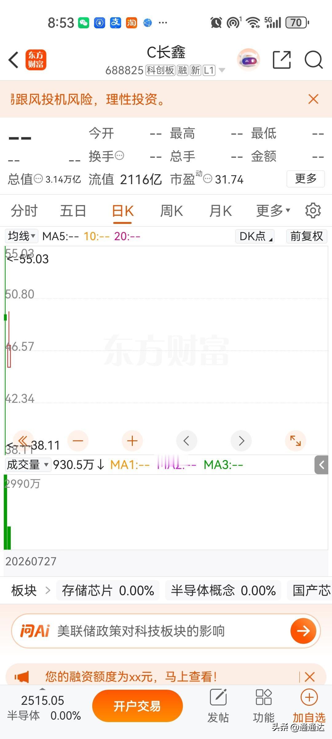 为什么说长鑫的股价可能比中国石油的走势会更差，如果他的技术能超过三星，海力士，具
