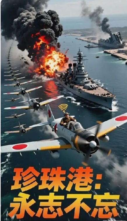 美海军突然发布“永远不忘珍珠港事件”的海报，料想会让搞事早苗惊出一身冷汗吧！​