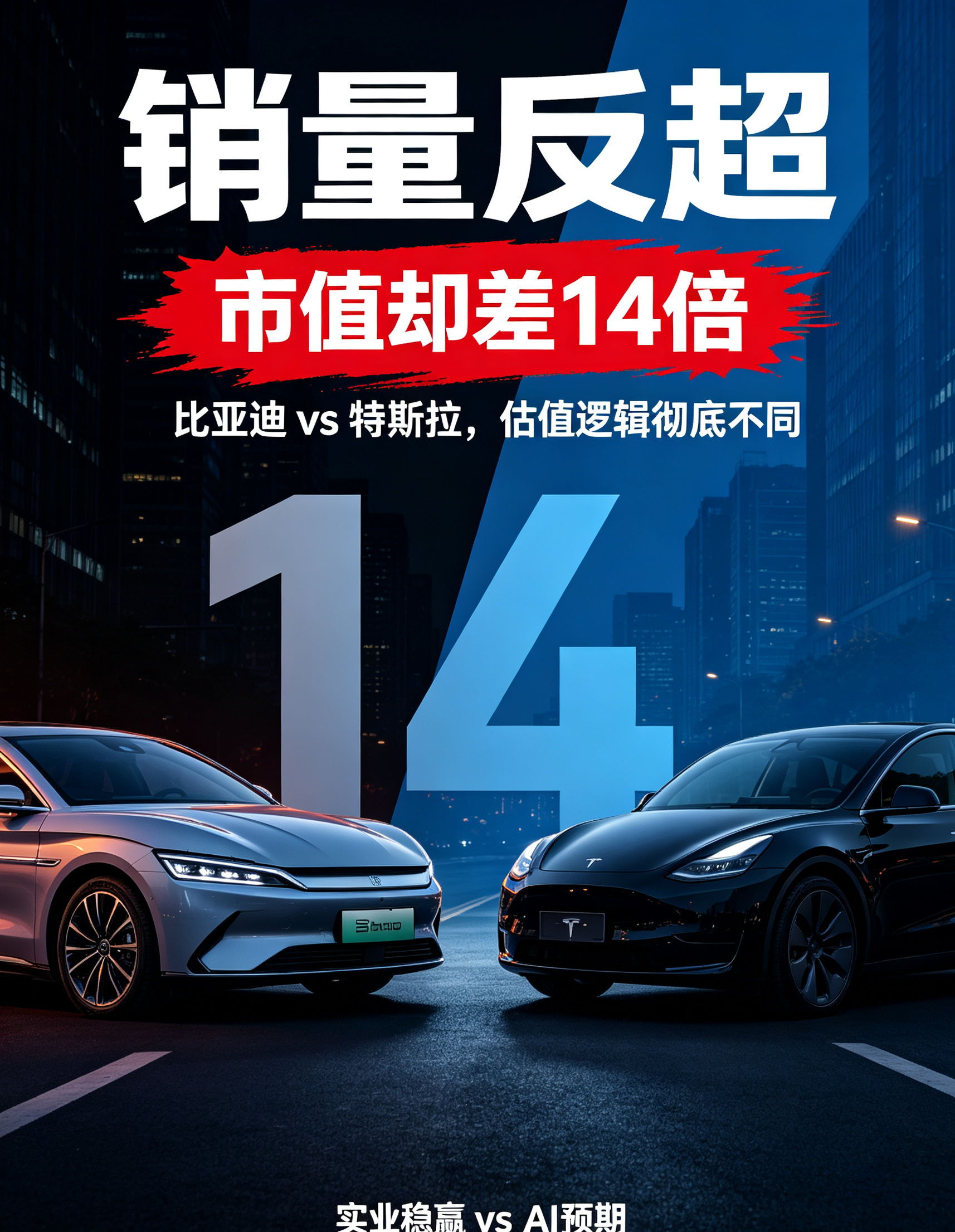 比亚迪销量完胜特斯拉，市值却差14倍？终于看懂了🔥新能源圈最反差的现象，没有之一！很多人疑惑：比亚