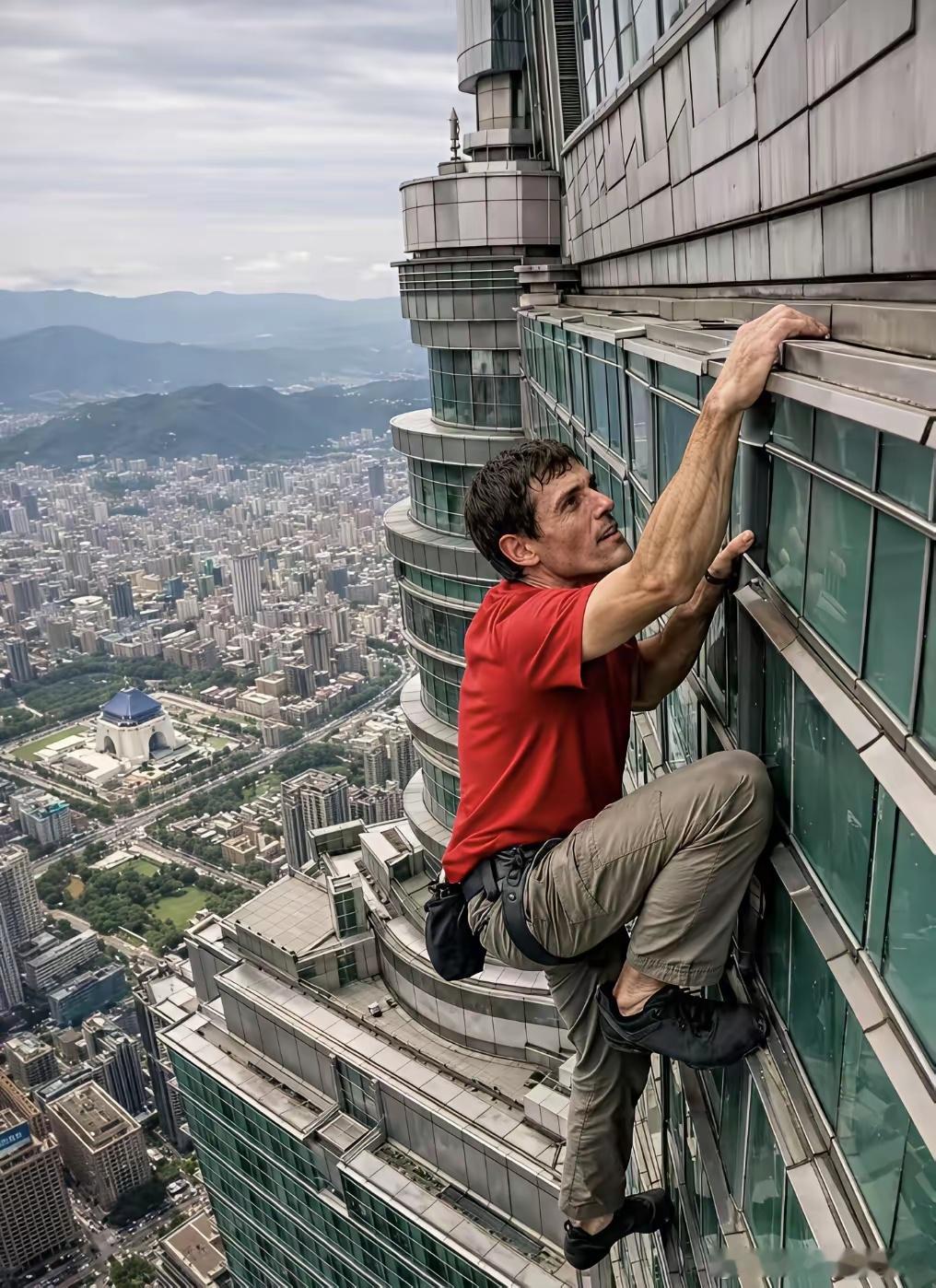 美国人霍诺德徒手爬中国台湾101大厦确实厉害徒手上去和下来，大家觉得哪个难度大？