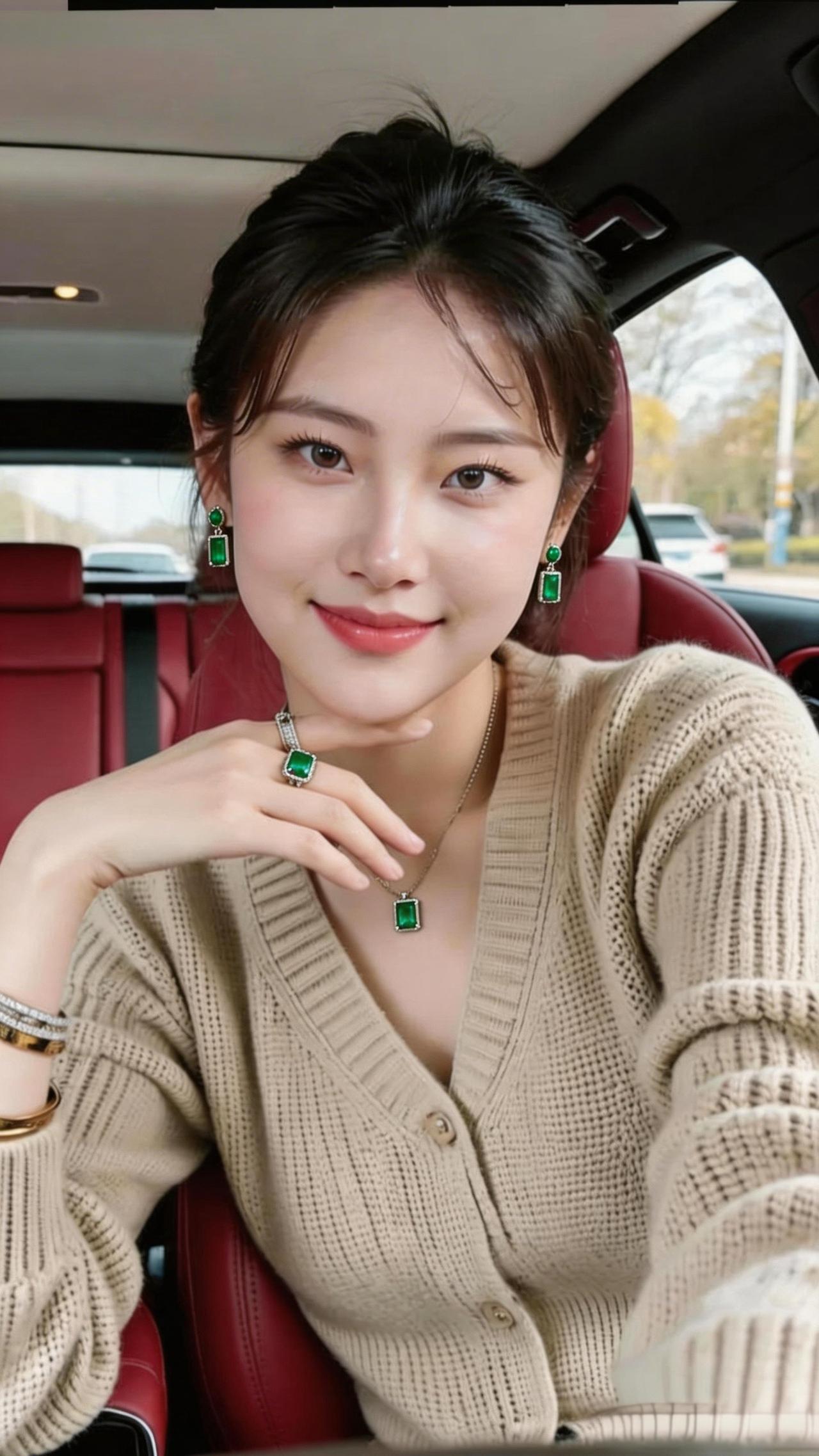 秋日穿搭指南：温暖针织衫+绿宝石配饰，尽显优雅气质！🍂💎
