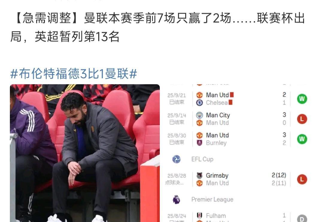 曼联真是英超的流量担当啊，阿莫林从来没在英超取得连胜。上一场赢切尔西，这一场完