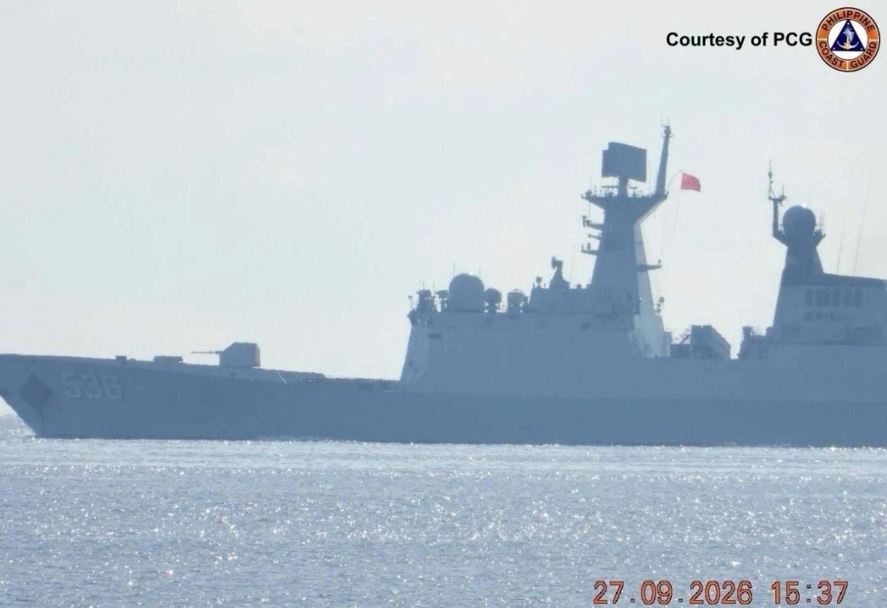 “中国海军堵门了：054A护卫舰堵住菲律宾家门口！”2026年9月27日，中国海