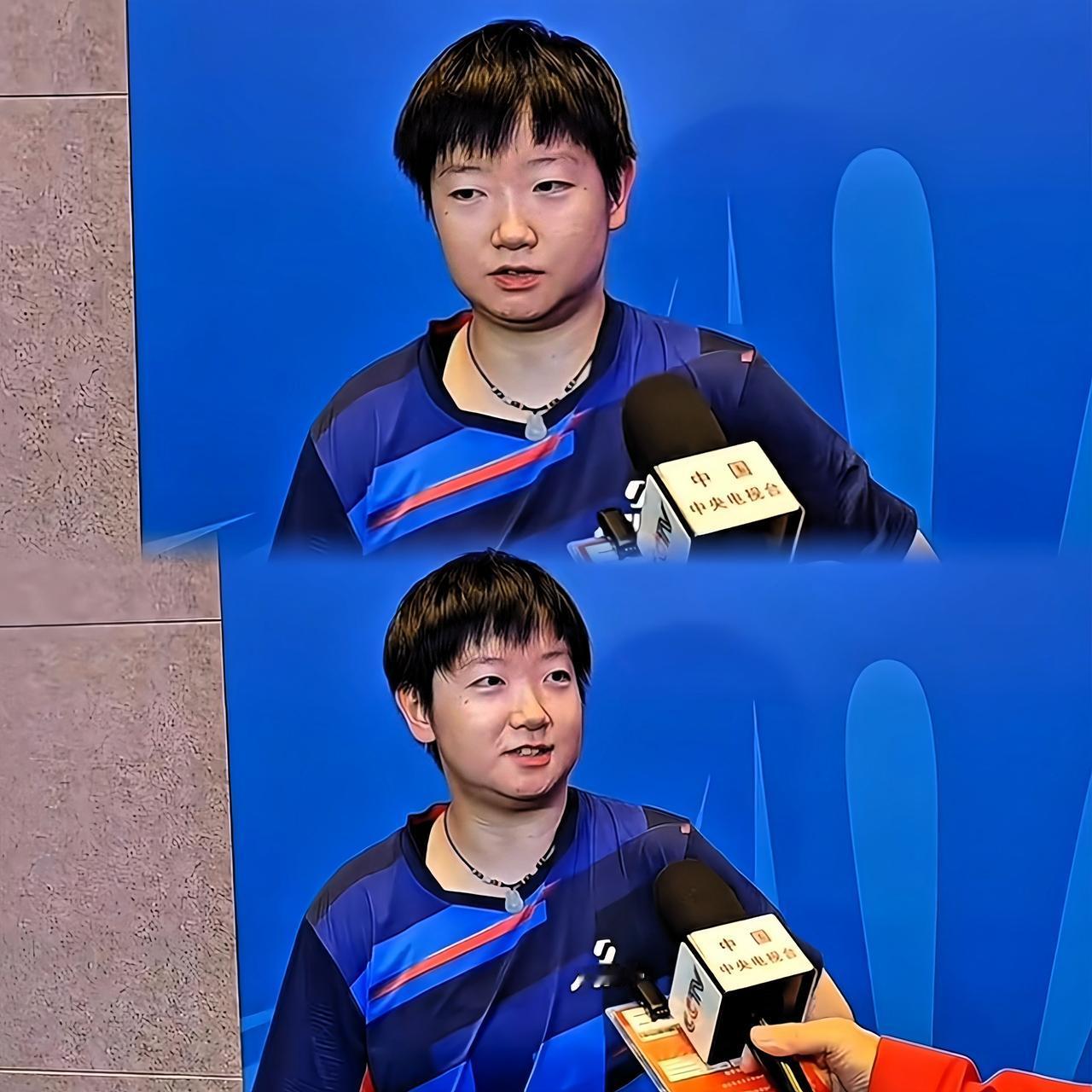 李武军采访孙颖莎，问她怎么准备跟朱雨玲的比赛。莎莎这回答，简直是教科书级别的