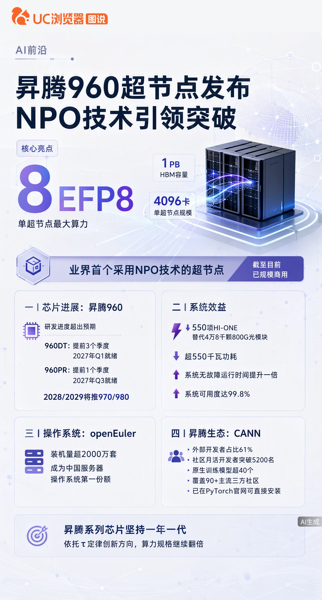 华为全联接大会透露：昇腾960研发超期，性能倍增且提前三个季度就绪。openEuler装机量破200