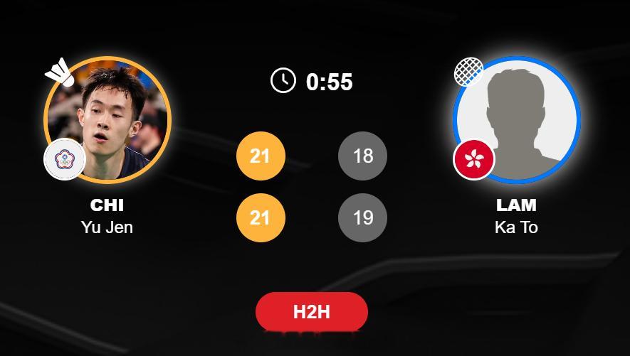 男团B组中国台北3-2中国香港男单林俊易17-2115-21李