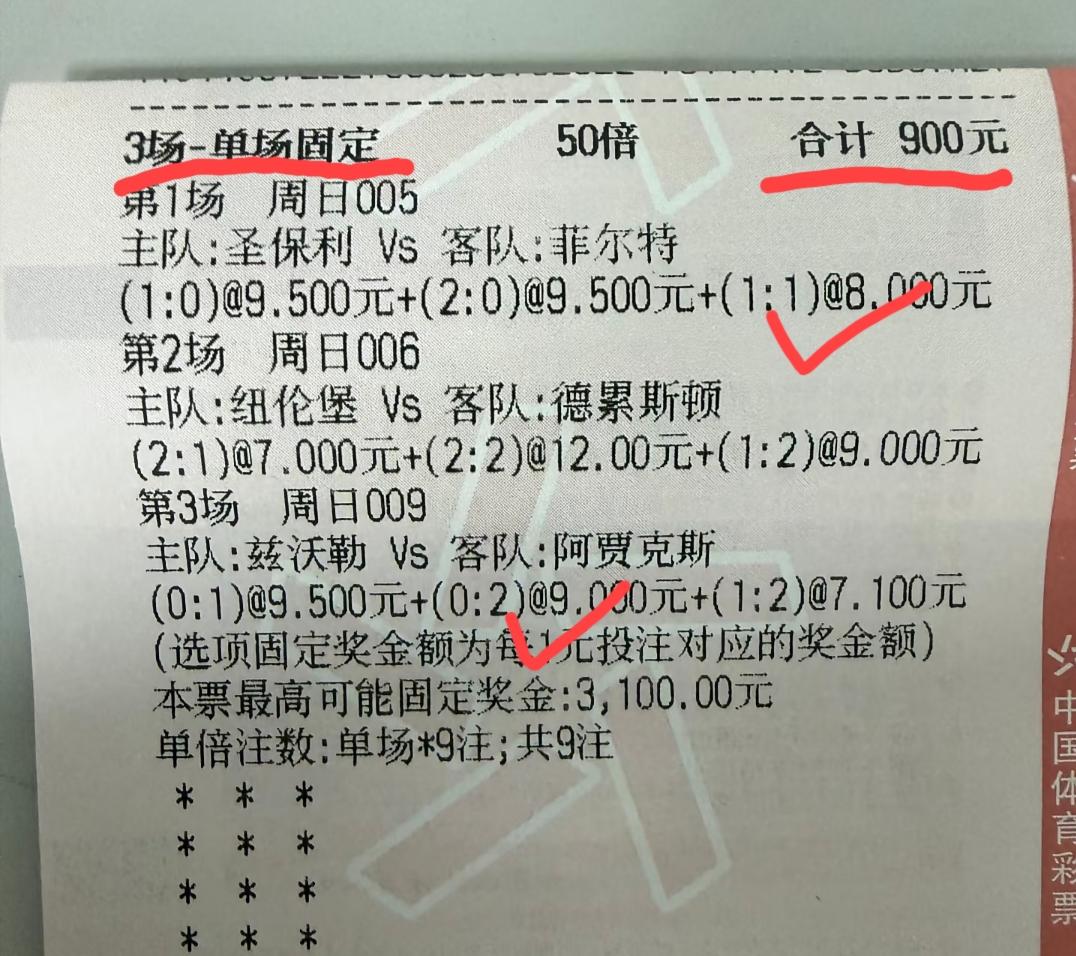 你会怎么评价这么一张彩票？如果是你，你会打这么一张彩票吗？我们看到，这是一张投