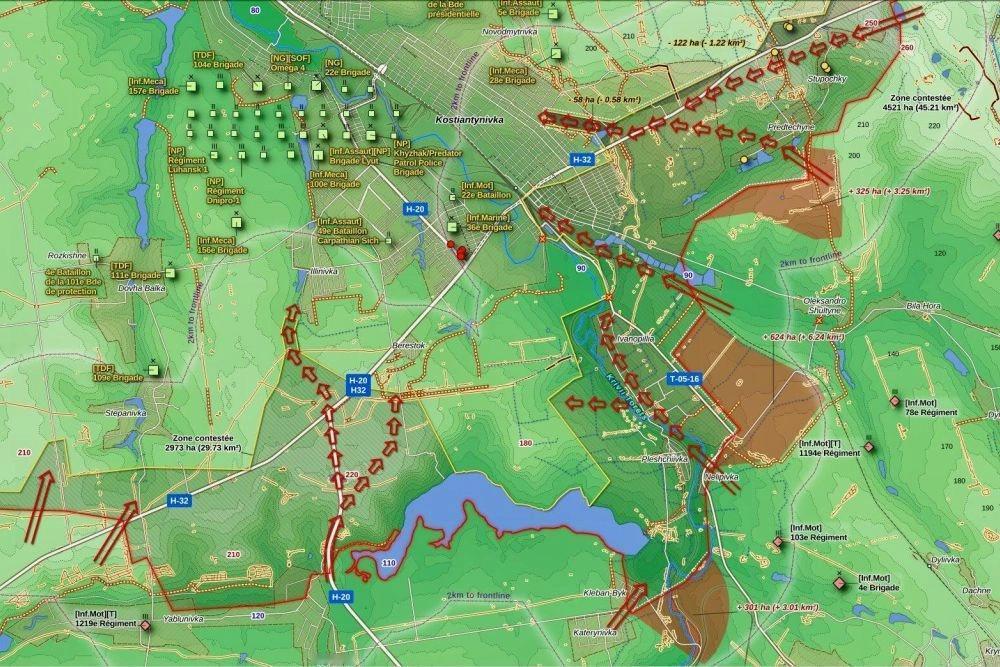 俄罗斯联邦武装部队从城市北侧和南侧突破深入康斯坦丁诺夫卡市俄罗斯联邦武装部队