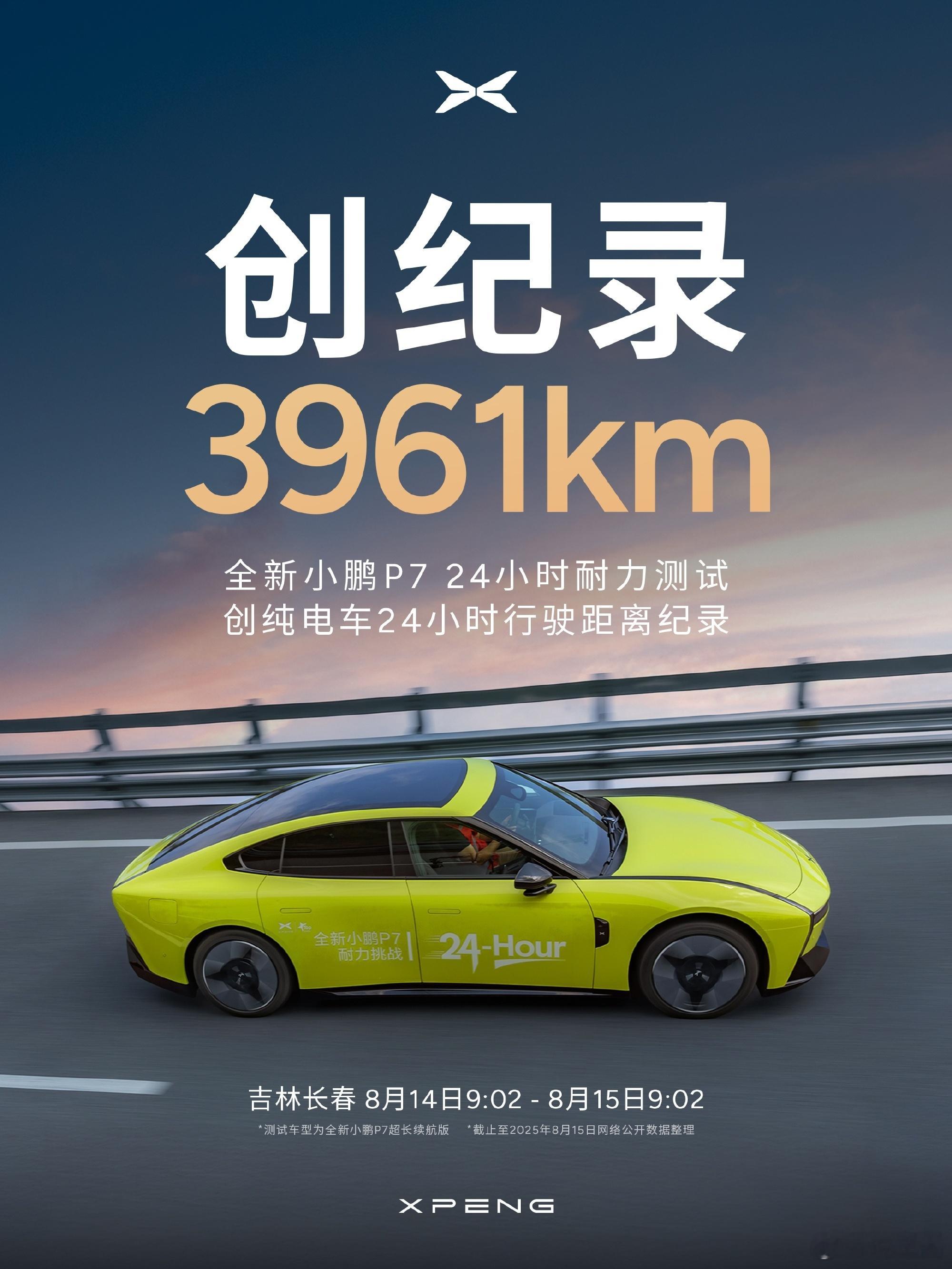 小鹏这个3961km的24小时耐力测试成绩确实牛逼并且，这是在夏季高温天气测出来