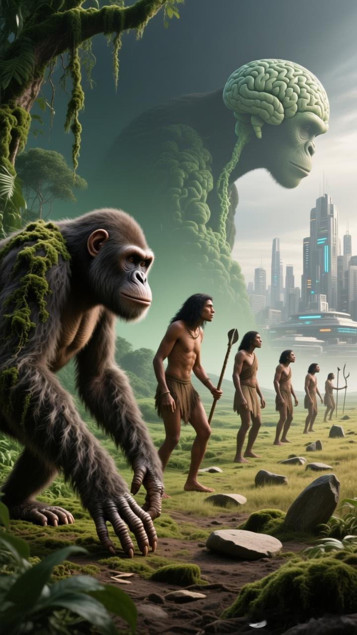 古猿经过漫长的演变过程逐渐演变成人类。大约在700万年前，非洲出现了一些早期的古