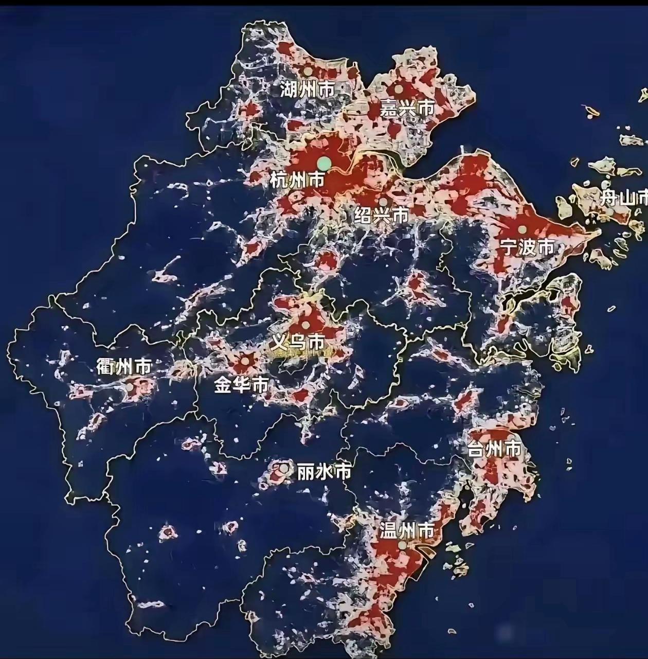 这张浙江热力图，暴露了中国最残酷的真相！这张图，是浙江的“人口密码”。一眼看