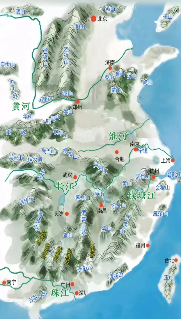 大好河山具象图，真美啊。如此江山，岂不让人留恋。可惜不是全图，要是能有一张全