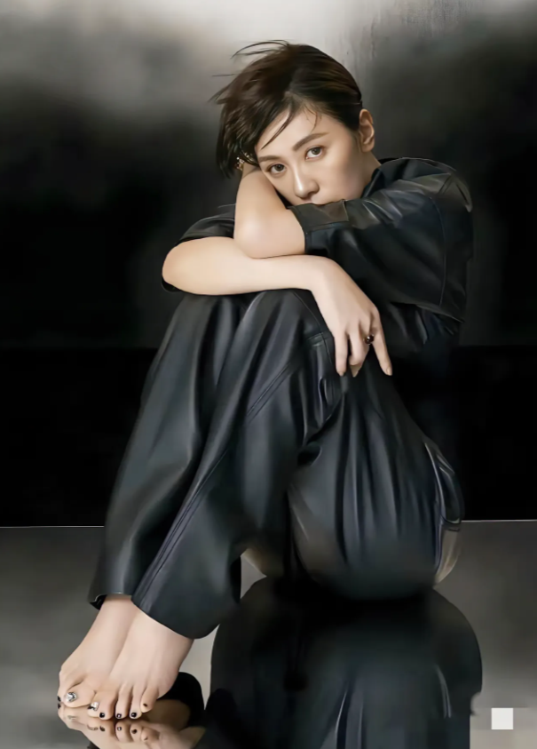 贾静雯，160cm，光脚抱腿坐在地上好美，踮起脚尖，脚型很美，你们看看是不是呢？
