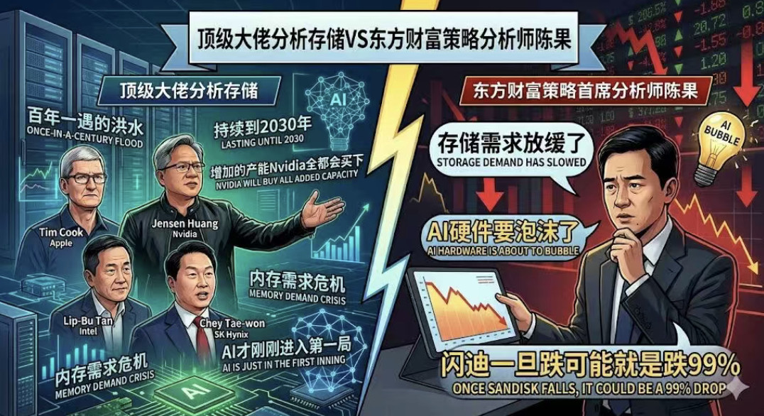前几天陈果说闪迪会暴跌99%，今天一看遭到了全网嘲讽和讨伐，也是哗众取宠了其实错