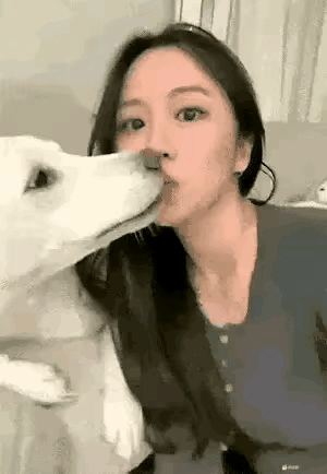看着都恶心！一女子养了一条狗，每天宠的不得了。这天，她把自己与狗舌吻的过程