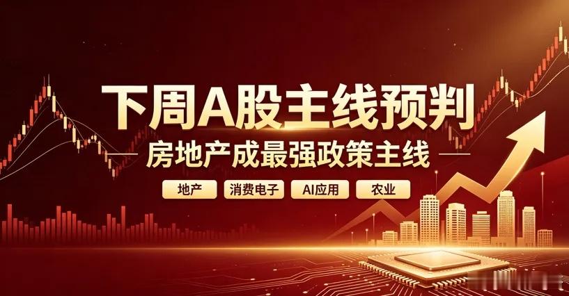 下周A股主线预判，主要盯四条线。第一是房地产。这次地产政策力度不小，房贷年限、现