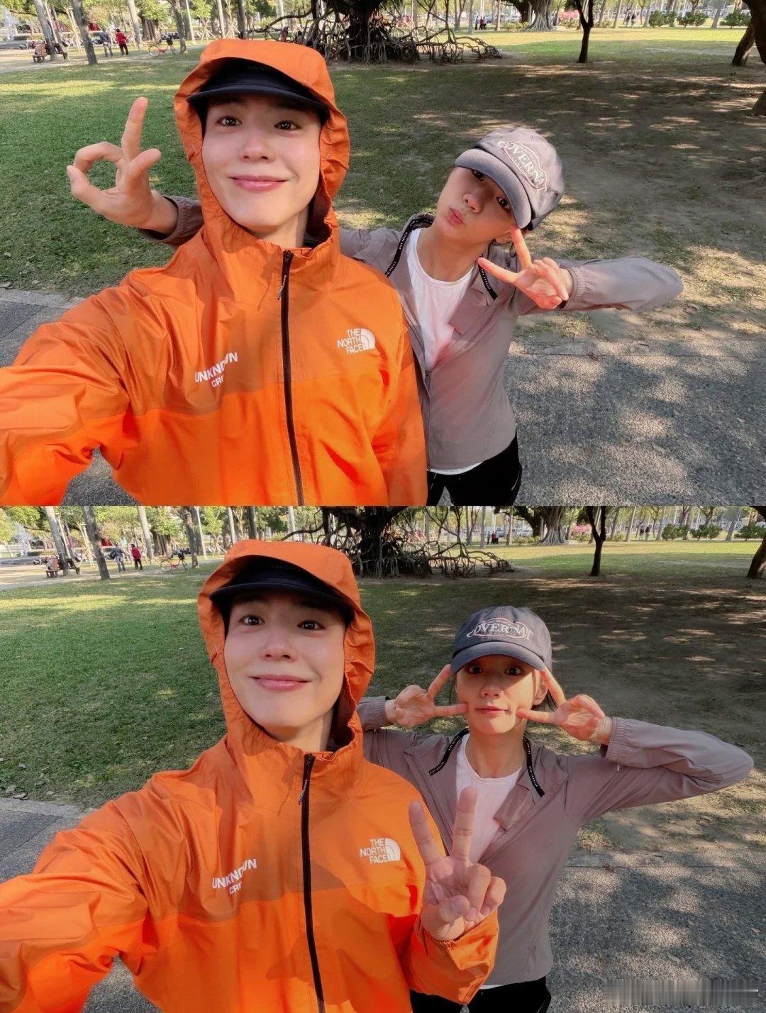 朴宝剑和李惠利一起跑步的合照～