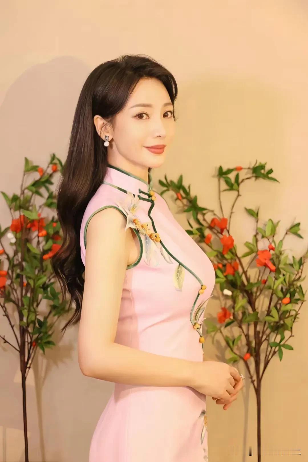 柳岩，新中式旗袍装