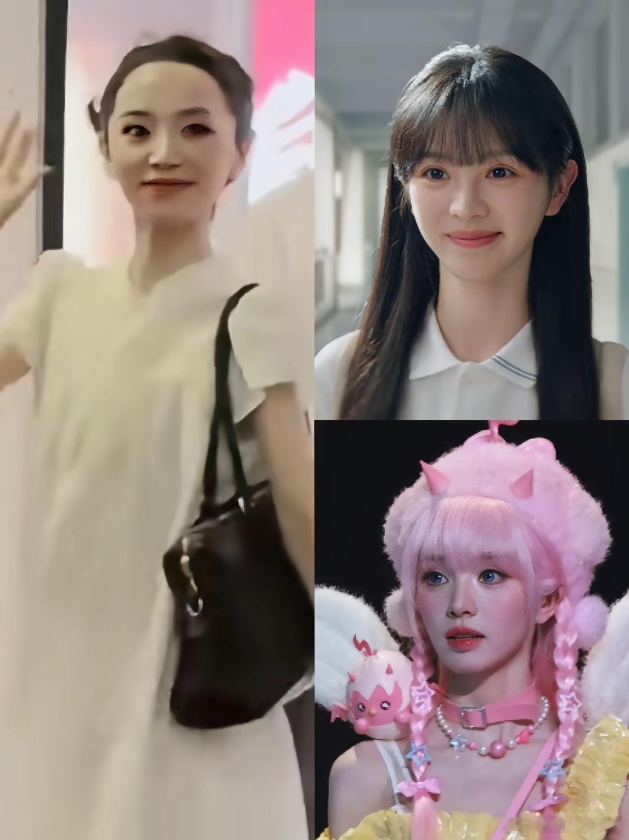 田曦薇这个人，你不能仔细看，因为你一仔细看，就越会发现，原来她有刘海和没刘海，差