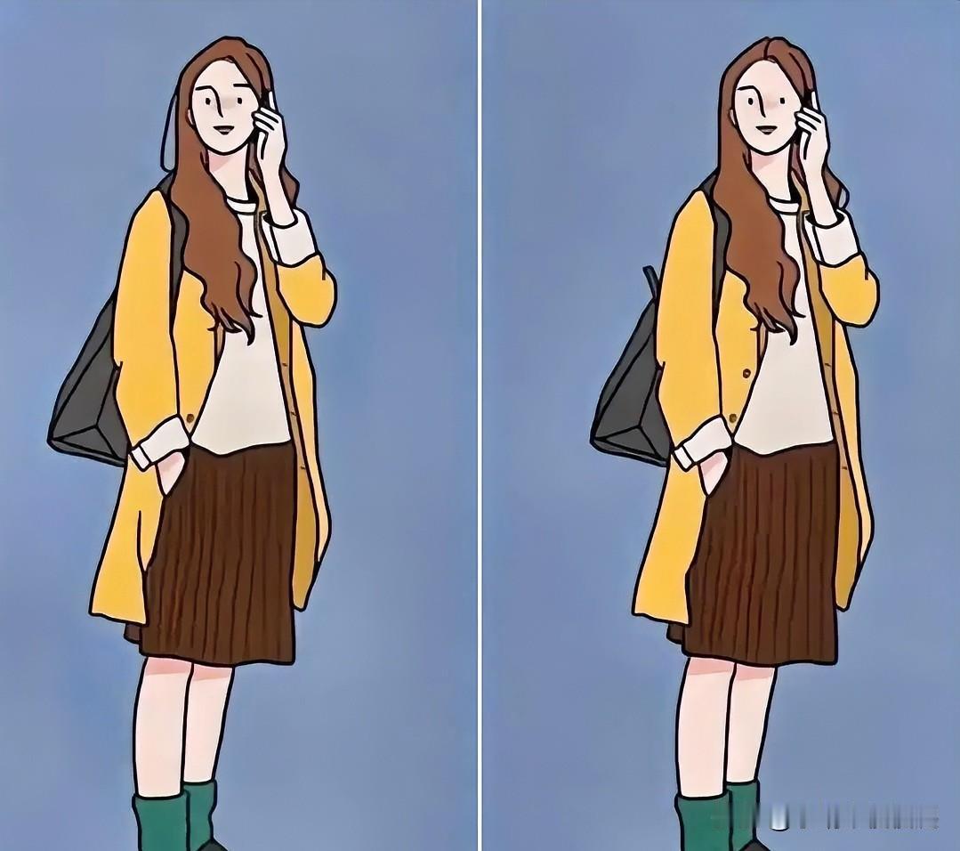黄衣少女话离情，绿袜轻踏步履轻找不同7处不难找