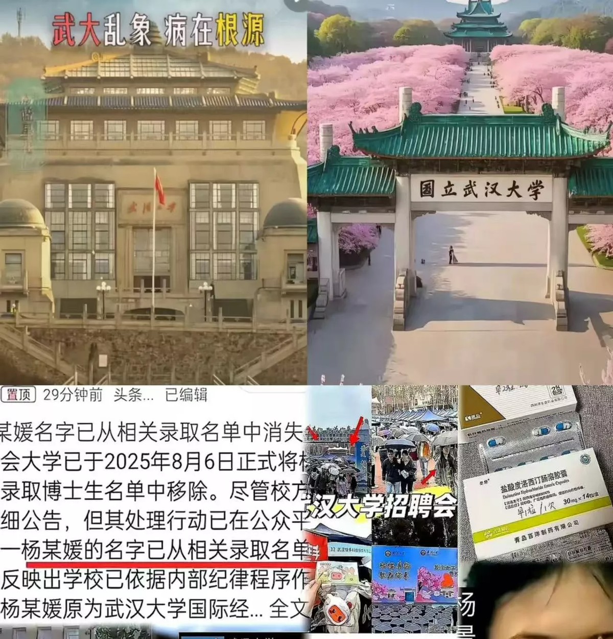 图书馆举报信刚贴出，校方秒删，奖学金名单却纹丝不动。8月3日，武大女生林