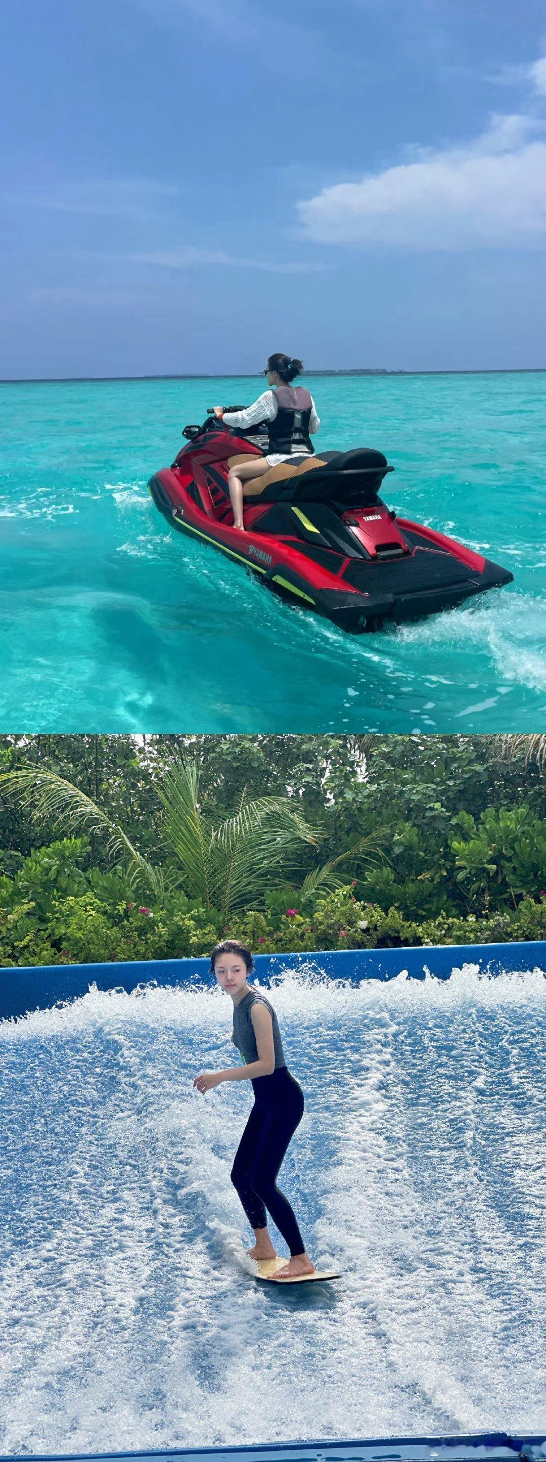 赵今麦赵今麦分享海边度假照啦！阳光洒在她身上，波光粼粼的海面是背景板。