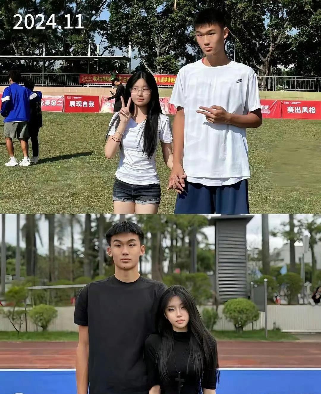 同样的两个人，时隔一年。感觉男生配不上女生了