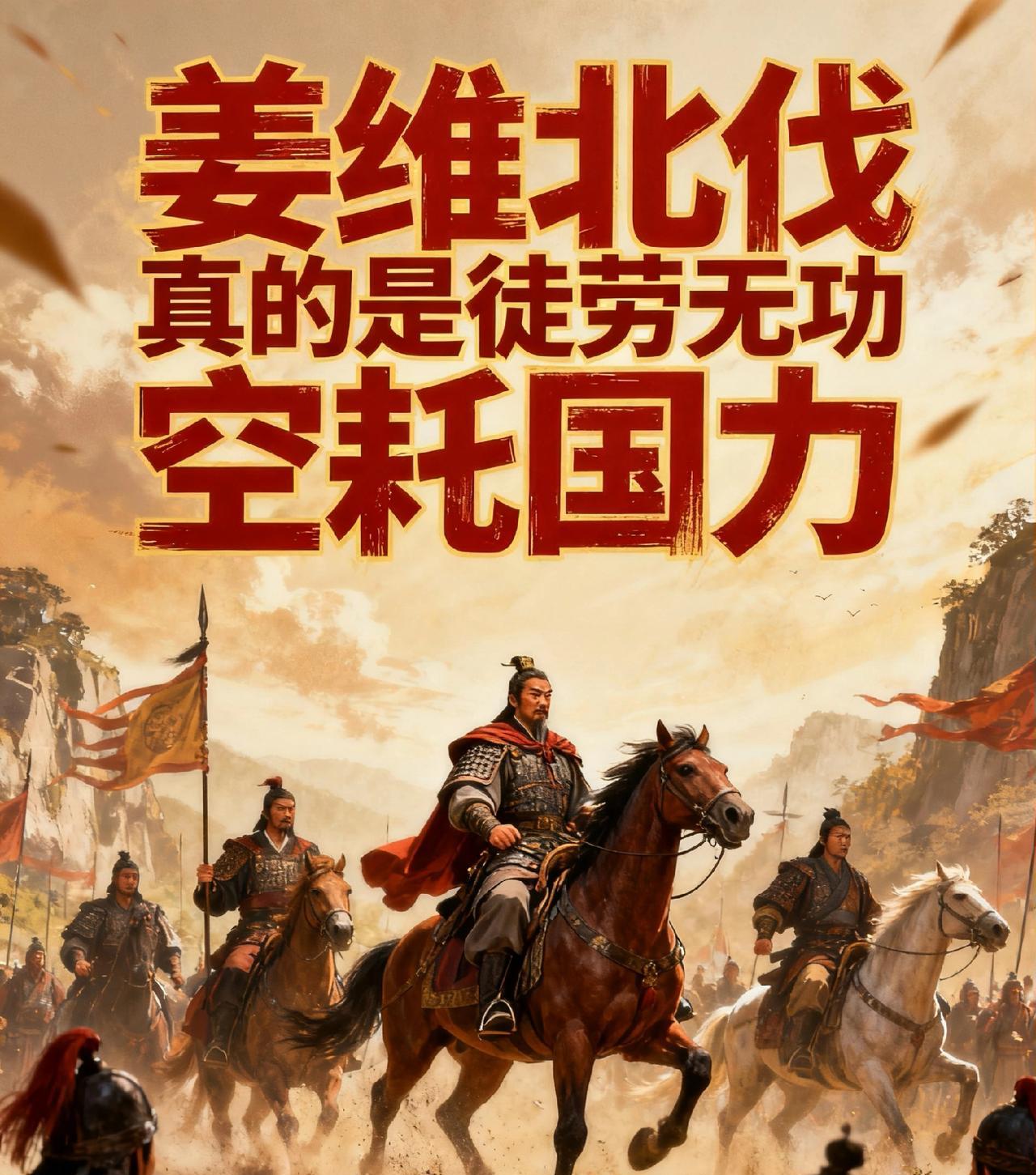 姜维北伐注定劳民伤财，他不是元老派，不是荊州派，不是益州派，他就是一个降将，注定